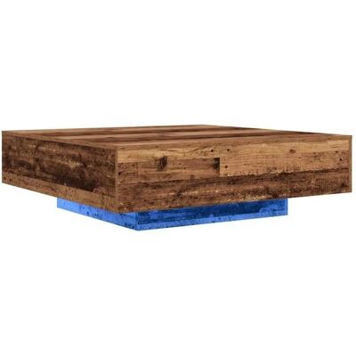 Vidaxl Holzcouchtisch mit LED-Lichtern - Industrieller Stil Vidaxl Holzcouchtisch mit LED-Lichtern - Industrieller Stil