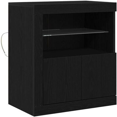 Vidaxl Schwarzes Holzsideboard mit LED-Lichtern 60,5x37x67 cm Vidaxl Schwarzes Holzsideboard mit LED-Lichtern 60,5x37x67 cm