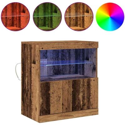 Vidaxl - Skænk med LED-lys Gammelt træ 60x37x67 cm - Sideboard Vidaxl - Skænk med LED-lys Gammelt træ 60x37x67 cm - Sideboard