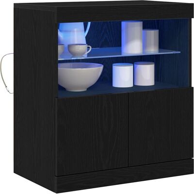 vidaXL Schwarzer rechteckiger LED-Sideboard - Sideboard vidaXL Schwarzer rechteckiger LED-Sideboard - Sideboard