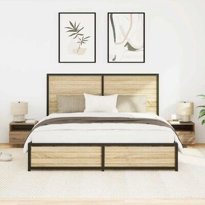 Vidaxl Nachttisch mit LED-Lichtern - Holz - Modernes Design Vidaxl Nachttisch mit LED-Lichtern - Holz - Modernes Design