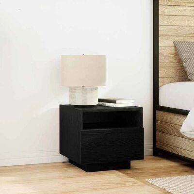 Vidaxl Nachttisch mit Lichter - Schwarze Eiche Vidaxl Nachttisch mit Lichter - Schwarze Eiche