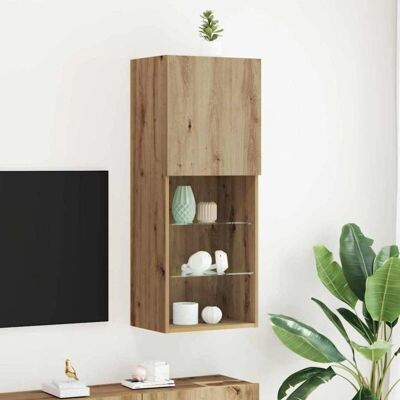 Meuble TV vidaXL - Chêne artisanal - Rectangulaire - Étagère moderne - Publicité Meuble TV vidaXL - Chêne artisanal - Rectangulaire - Étagère moderne - Publicité