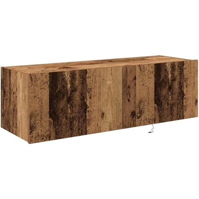 Vidaxl Gabinete de TV de Madera Rústica con Iluminación LED - Mueble TV Vidaxl Gabinete de TV de Madera Rústica con Iluminación LED - Mueble TV