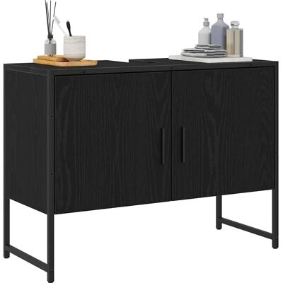 Vidaxl Zwart Eiken Badkamerkast 80x33x60 cm Vidaxl Zwart Eiken Badkamerkast 80x33x60 cm