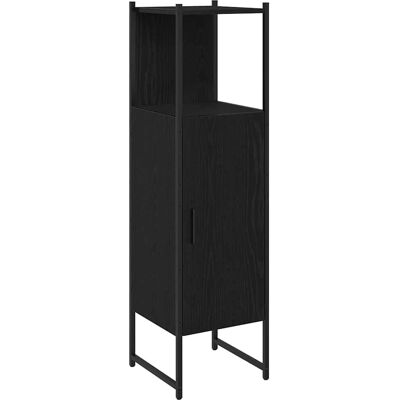 vidaXL Badeværelsesskab - 33x33x120,5 cm Sort tekstureret træ vidaXL Badeværelsesskab - 33x33x120,5 cm Sort tekstureret træ