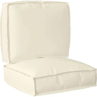 vidaXL Pallet Pillow Set - 2 Cushions Cream Polyester Indoor vidaXL Pallet Pillow Set - 2 Cushions Cream Polyester Indoor