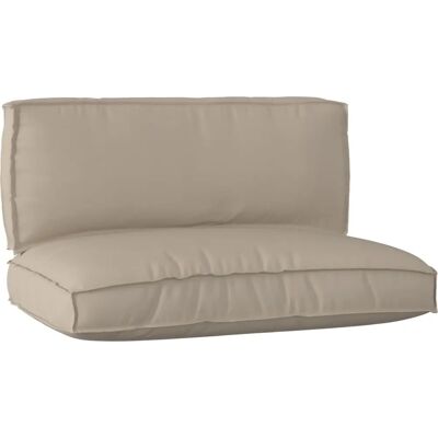vidaXL Ensemble de coussins pour palettes 2 pièces Taupe Polyester Housses Amovibles - Pallet Cushion Set - Publicité vidaXL Ensemble de coussins pour palettes 2 pièces Taupe Polyester Housses Amovibles - Pallet Cushion Set - Publicité