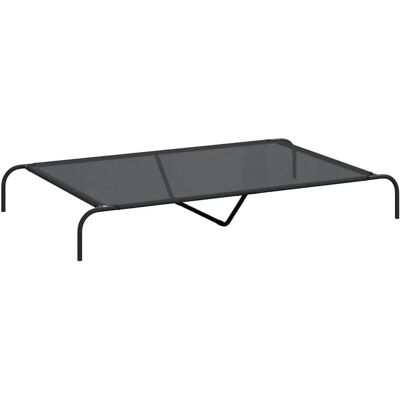 vidaXL Hundebett Erhöht Schwarz 150x90x20 cm Textilene Stahl vidaXL Hundebett Erhöht Schwarz 150x90x20 cm Textilene Stahl