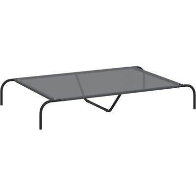 vidaXL Hundebett Erhöht Grau 130x80x20cm Textilene Stahl vidaXL Hundebett Erhöht Grau 130x80x20cm Textilene Stahl