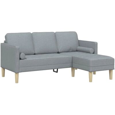 vidaXL L-formet sofa 3-personers grå stof vidaXL L-formet sofa 3-personers grå stof