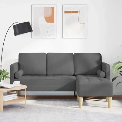 Canapé d'angle gris foncé Vidaxl, 160cm - Publicité Canapé d'angle gris foncé Vidaxl, 160cm - Publicité