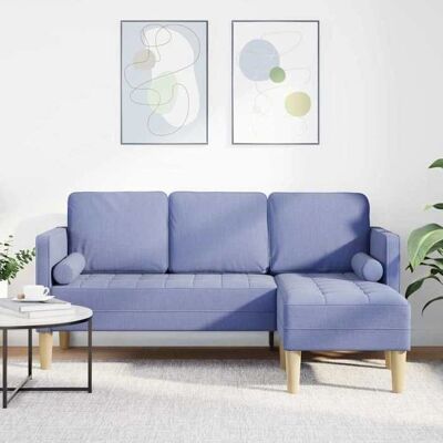 Canapé d'angle bleu en denim Vidaxl - Mobilier - Publicité Canapé d'angle bleu en denim Vidaxl - Mobilier - Publicité