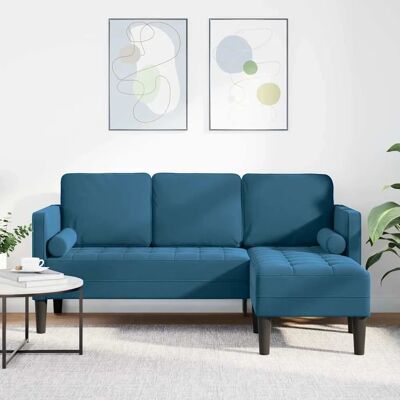 Canapé en Tissu Bleu Vidaxl - Rectangulaire - Style Moderne - Publicité Canapé en Tissu Bleu Vidaxl - Rectangulaire - Style Moderne - Publicité