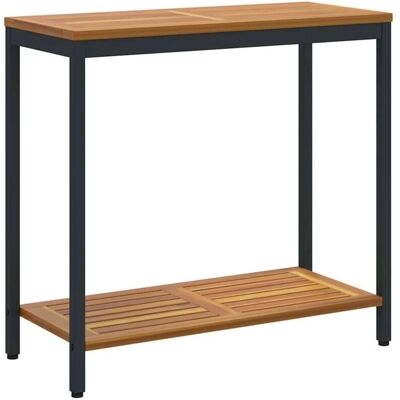 vidaXL Outdoor Table - Rectangular Natural Wood Steel 4 Seater vidaXL Outdoor Table - Rectangular Natural Wood Steel 4 Seater