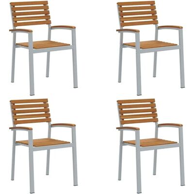 Vallila Gartenstühle Set 4 Stapelbar Modern Grau Vallila Gartenstühle Set 4 Stapelbar Modern Grau