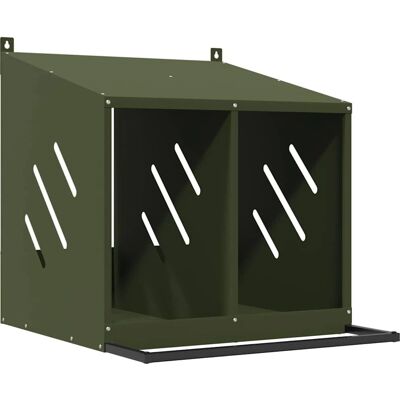 vidaXL Kyllingelåge med 2 rum Oliven Grøn Metal - Chicken nesting box vidaXL Kyllingelåge med 2 rum Oliven Grøn Metal - Chicken nesting box