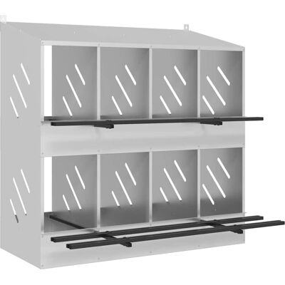 vidaXL Kyllinge redekasse med 8 rum - Galvaniseret sølv vidaXL Kyllinge redekasse med 8 rum - Galvaniseret sølv