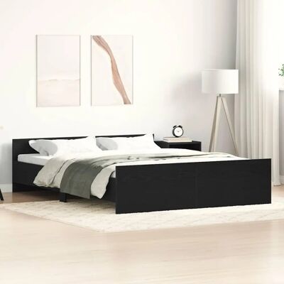 vidaXL 160x200cm Bedframe Zwart Eiken vidaXL 160x200cm Bedframe Zwart Eiken