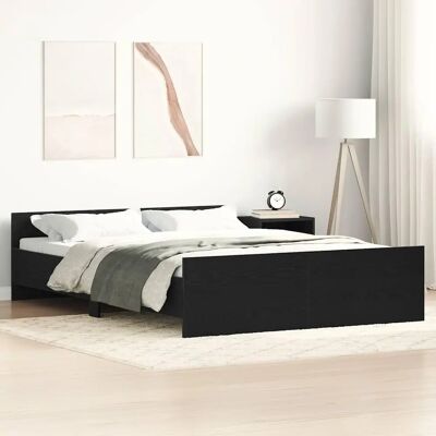 vidaXL Bettgestell - Schwarz Eichen-Optik - 120x190 cm vidaXL Bettgestell - Schwarz Eichen-Optik - 120x190 cm