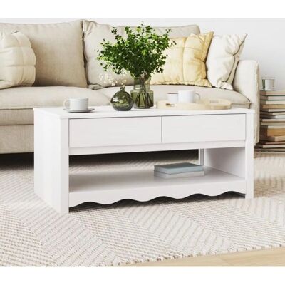 vidaXL Oystermilchfarben Holz Mittel - Rechteckig Moderner Weiß Couchtisch vidaXL Oystermilchfarben Holz Mittel - Rechteckig Moderner Weiß Couchtisch
