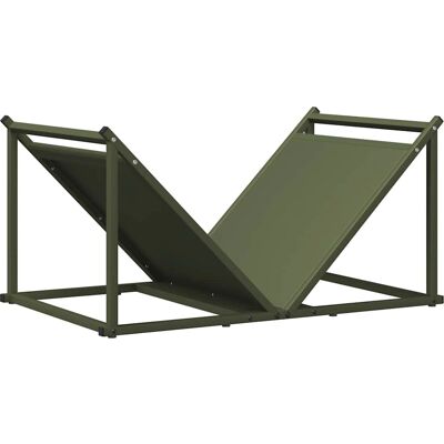 vidaXL Support à bois Olive Green 70x43x34.5 cm Acier laminé à froid - Porte-bûches - Publicité vidaXL Support à bois Olive Green 70x43x34.5 cm Acier laminé à froid - Porte-bûches - Publicité