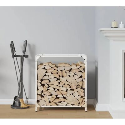vidaXL Porte-bûches Blanc - 60x28x65 cm - Rangement en acier - Publicité vidaXL Porte-bûches Blanc - 60x28x65 cm - Rangement en acier - Publicité
