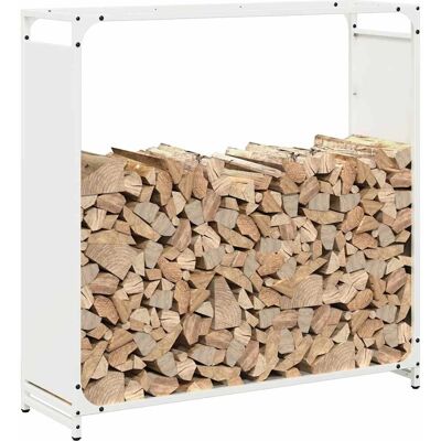 vidaXL Feuerholzständer Weiß - 90x28x90 cm - Brennholzständer vidaXL Feuerholzständer Weiß - 90x28x90 cm - Brennholzständer