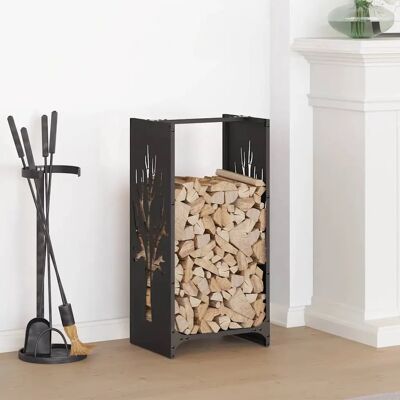 vidaXL Support à bois noir 40x30x80 cm Acier laminé à froid - Porte-bois - Publicité vidaXL Support à bois noir 40x30x80 cm Acier laminé à froid - Porte-bois - Publicité
