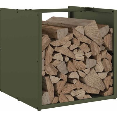 vidaXL Kaminholzregal - Olivgrün - 40x40x40 cm - Kaminholzständer vidaXL Kaminholzregal - Olivgrün - 40x40x40 cm - Kaminholzständer