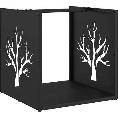 vidaXL Houtopslagrek zwart - Houthok vidaXL Houtopslagrek zwart - Houthok