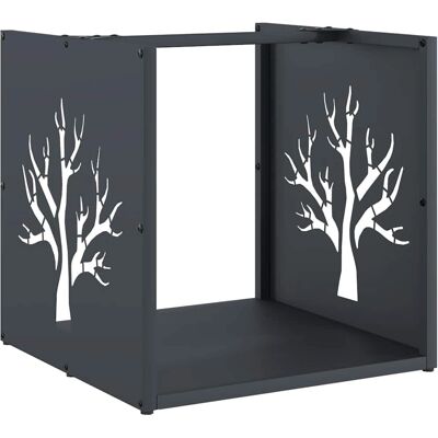 vidaXL Firewood Rack - 40x40x40 cm - Steel - Anthracite - Firewood Rack vidaXL Firewood Rack - 40x40x40 cm - Steel - Anthracite - Firewood Rack