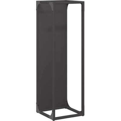 vidaXL Firewood Rack Black 25x25x80 cm Cold Rolled Steel vidaXL Firewood Rack Black 25x25x80 cm Cold Rolled Steel