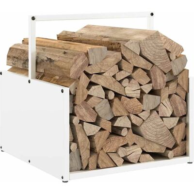 vidaXL Râtelier à bois Blanc - 40x40x40 cm - Acier - Rangement de bois - Publicité vidaXL Râtelier à bois Blanc - 40x40x40 cm - Acier - Rangement de bois - Publicité
