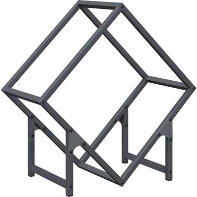 vidaXL Support à bois de chauffage - 50 x 25 x 50 cm - Anthracite - Acier - Rangement bois - Publicité vidaXL Support à bois de chauffage - 50 x 25 x 50 cm - Anthracite - Acier - Rangement bois - Publicité