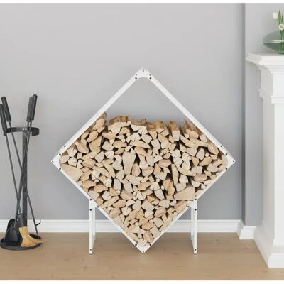 vidaXL Rack à bois Blanc 100x25x100 cm Acier laminé à froid - Publicité vidaXL Rack à bois Blanc 100x25x100 cm Acier laminé à froid - Publicité