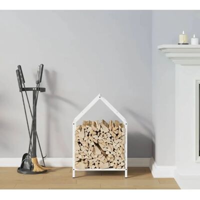 vidaXL Kaminholzregal Weiß - 40x25x60 cm - Stahl vidaXL Kaminholzregal Weiß - 40x25x60 cm - Stahl