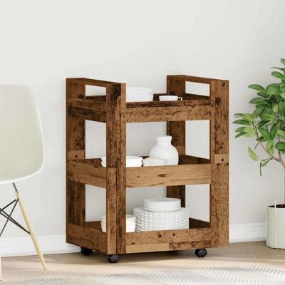 vidaXL Chariot de Cuisine Noir 60x45x80 cm Bois Recyclé Style Rustique - Publicité vidaXL Chariot de Cuisine Noir 60x45x80 cm Bois Recyclé Style Rustique - Publicité