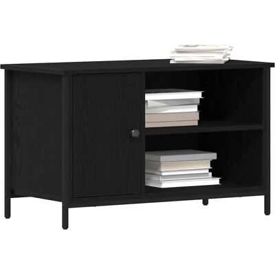 VidaXL TV-Stand - Ingeniada - Zwart Eikenhout - Modern Minimalistisch - 80x40x50 cm VidaXL TV-Stand - Ingeniada - Zwart Eikenhout - Modern Minimalistisch - 80x40x50 cm
