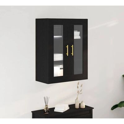 Vidaxl Mural Cabinet - Moderne Porte en Chêne Noir avec Verre - 69,5x34x90 cm - Publicité Vidaxl Mural Cabinet - Moderne Porte en Chêne Noir avec Verre - 69,5x34x90 cm - Publicité