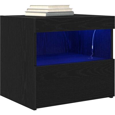 Vidaxl Schwarzer Eichen Nachttisch 50x40x45 cm Modern & Elegant Vidaxl Schwarzer Eichen Nachttisch 50x40x45 cm Modern & Elegant