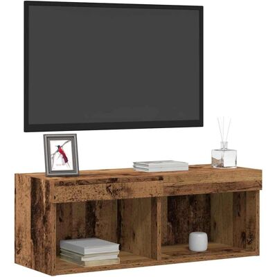 Vidaxl Rustik Holz-Wand-TV-Schrank mit LED-Beleuchtung - Wand-TV-Schrank Vidaxl Rustik Holz-Wand-TV-Schrank mit LED-Beleuchtung - Wand-TV-Schrank