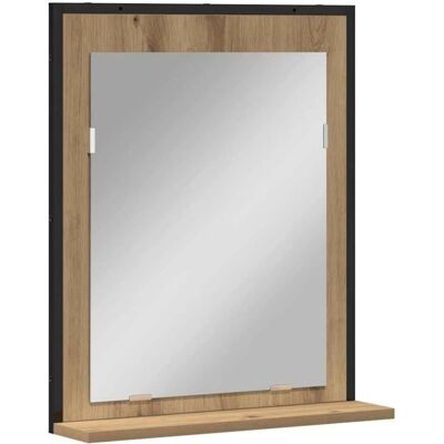 Vidaxl Rustik Eichen Wandspiegel mit Regal - Badezimmerdekoration Vidaxl Rustik Eichen Wandspiegel mit Regal - Badezimmerdekoration