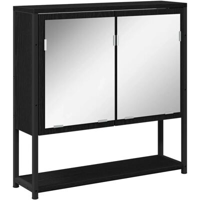 VIDAXL Badeværelsesskab med spejl - Genbrugstræ - 60x16x60 cm VIDAXL Badeværelsesskab med spejl - Genbrugstræ - 60x16x60 cm
