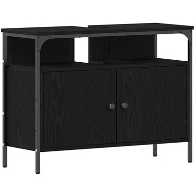 Vidaxl - Modernes Badezimmermöbel Schwarz Eiche 80x30x60 cm Vidaxl - Modernes Badezimmermöbel Schwarz Eiche 80x30x60 cm