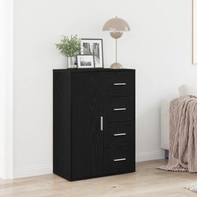 VidaXL Schwarzer Eichen Sideboard - Moderner Stauraum VidaXL Schwarzer Eichen Sideboard - Moderner Stauraum