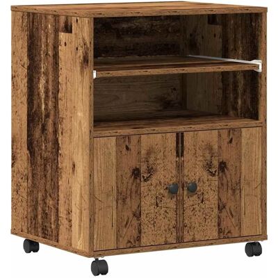 Vidaxl - Rustikaler Holz-Druckerwagen mit 2 Schubladen Vidaxl - Rustikaler Holz-Druckerwagen mit 2 Schubladen