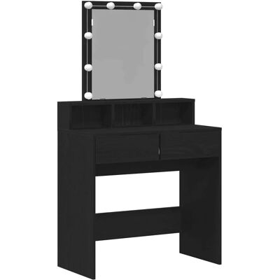 Coiffeuse en Chêne Noir avec Éclairage LED Vidaxl - Publicité Coiffeuse en Chêne Noir avec Éclairage LED Vidaxl - Publicité