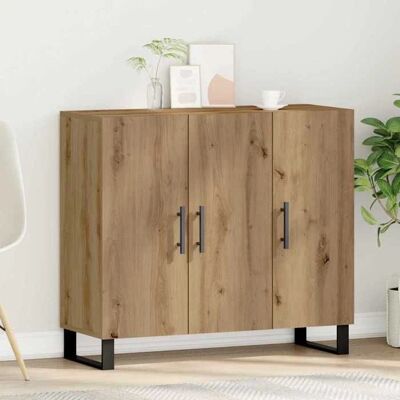 Vidaxl - Sideboard mit 3 Eichen Türen 90x34x80 cm Holz gefertigt Vidaxl - Sideboard mit 3 Eichen Türen 90x34x80 cm Holz gefertigt