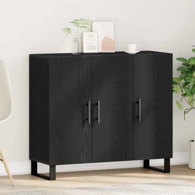 Vidaxl Schwarzer Eiche 3-türiger Sideboard - Möbel für Esszimmer & Wohnzimmer Vidaxl Schwarzer Eiche 3-türiger Sideboard - Möbel für Esszimmer & Wohnzimmer